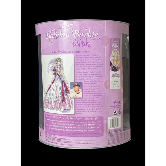 2005 Mattel Holiday Barbie by Bob Mackie Collector’s Edition G8058 Fashion Doll - Picture 3 of 8